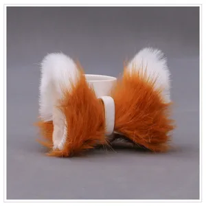 Pinces a cheveux d'oreilles de bete en peluche Lolita, jolies epingles a cheveux de chat renard.