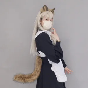 Halloween party wolf tail cosplay fox cat tail prop main image showing furry accessory.