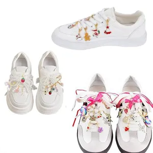 Assorted DIY lobster clasp shoe charms featuring colorful butterfly and flower pendants
