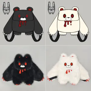 Sac à Dos Ours Gothique en Peluche Y2K Niche Heavy Metal Rock Sac Bandoulière Mignon Ita pour Adolescents