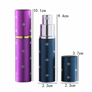 10ml Navulbare Metalen Parfum Verstuiver Fles met Strass Klaver Detail en Pomp