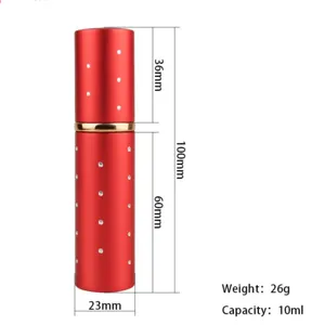 10ml refillable aluminum perfume atomizer bottle empty portable cosmetic sample spray container