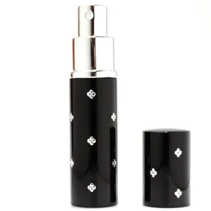 10ml navulbare parfum verstuiver fles zwart metaal strass klaverblad spray flesje