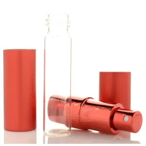 15ml nachfuellbare Parfuem Glasflasche mit rotem Metallgehaeuse tragbarer Kosmetikzerstaeuber