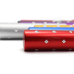 Navulbare 10ml aluminium parfum verstuiver fles met sprankelende strass bloemdetails.