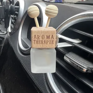 Mattierte Glas Auto Parfüm Flasche Leere Automobil Lüftungsschlitz Aromatherapie Diffusor Flasche Mit Holzlade Und Lüftungsclip