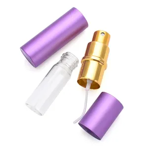 10ml portable perfume atomizer glass spray bottle with aluminum shell and pump dispenser