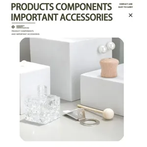 Car air vent diffuser glass bottle set empty container with wood cap and clip accessories