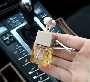 8ml car air vent perfume diffuser bottle square glass aromatherapy clip bottle main view