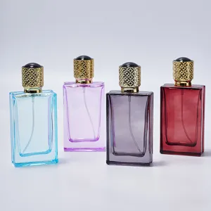 Luxury Glass Perfume Bottle Empty Refillable Cosmetic Container With Gold Metal Spray Cap Portable Travel Scent Container