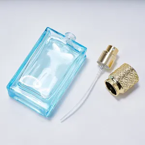 50ml Refillable Glass Perfume Bottle Empty Cosmetic Spray Container with Gold Cap and Pump