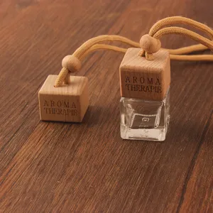 Auto Parfüm Flasche Holzdeckel Diffusor Hänger Anhänger Buchenholz Ätherisches Öl