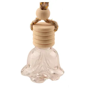 Flacon de parfum de voiture vide en verre diffuseur d'huile essentielle avec bouchon en bois