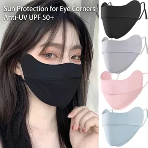 Masque de Protection Solaire en Soie de Glace Protection du Coin de l'Œil UPF 50 Anti-UV Respirant Lavable Masque Modal Femmes