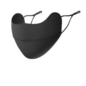 Masque de protection solaire en soie glacée noire avec protection UV des yeux