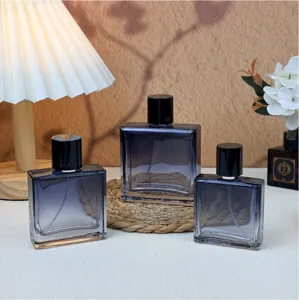 Flacone di Perfumo in Vetro Blu Sfumato Vuoto Ricaricabile Contenitore Spray Cosmetico Atomizzatore da Viaggio Portatile
