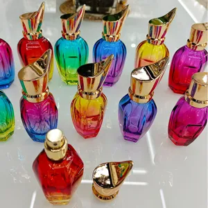30ml gefärbte Glas Parfum Flasche leer Spray nachfüllbar Kosmetikbehälter mit Goldkappe