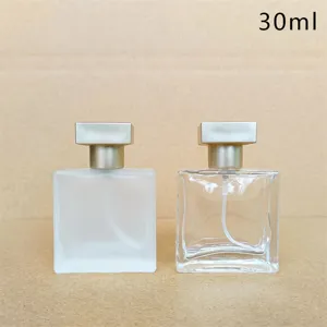 30ml square glass perfume spray bottle portable empty cosmetic container display detail
