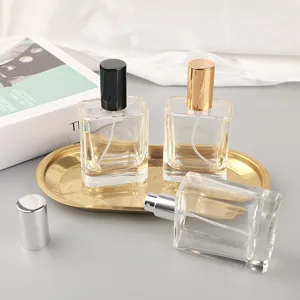 Flacon Pulvérisateur de Parfum en Verre Transparent Vide Rechargeable Récipient de Spray Cosmétique Distributeur Portable