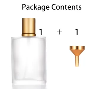 Frosted Glass Perfume Bottle With Metal Spray Pump And Funnel Portable Refillable Cosmetic Dispensing Bottle For Travel