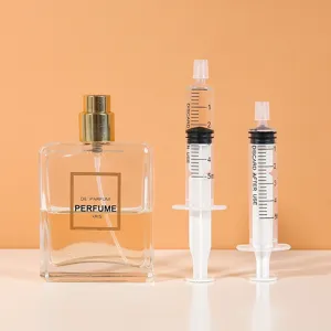 Kit de recarga transparente para botella de perfume con jeringa dosificadora de 5ml.