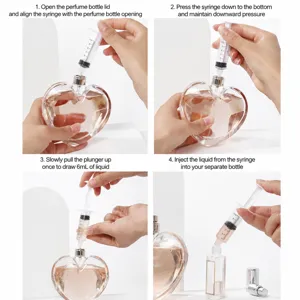 Herramienta dispensador de perfume de 5ml jeringa portátil para rellenar frascos grandes.
