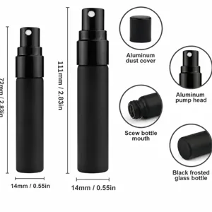 Mattschwarze Glas Parfumflasche Nachfüllbare Feine Sprühflasche Tragbarer Leerer Kosmetikbehälter Für Reise