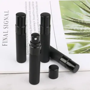 Schwarze matte Glas Parfum Sprühflasche 5ml 10ml nachfüllbare Kosmetik Zerstäuber Fläschchen