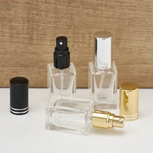 10ml square glass perfume atomizer empty refillable spray bottle for cosmetics and travel use