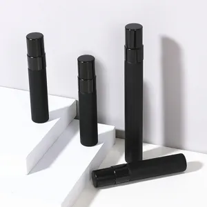 5ml 10ml mattschwarze runde glas parfüm sprühflasche kosmetik probenbehälter elegantes