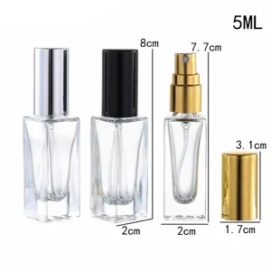 5ml τετράγωνα γυάλινα αρωματικά αρώματα φορητά ταξιδιωτικά καλλυντικά μπουκάλια σπρέι διαφανή.