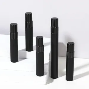 Schwarze matte Glas Parfum Sprühflaschen Proben nachfüllbare Kosmetikbehälter Set für Reisen.