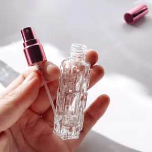 10ml helder glas parfum verstuiver navulbare spray fles met roze pomp en dop voor reizen dagelijks.