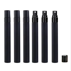 Matte schwarze Glas Parfum Sprühflaschen, tragbare leere Muster Zerstäuber mit feinem Sprühkopf.