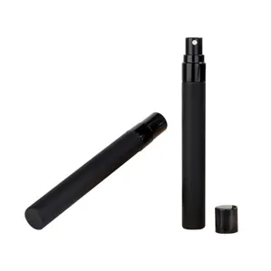 Schwarze matte runde Glas Parfum Sprühflasche 5ml 10ml tragbare nachfüllbare Kosmetikflasche
