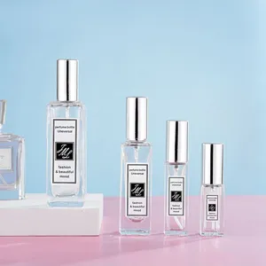 Portable Square Glass Perfume Sub-Bottle Refillable Cosmetic Spray Bottle With Metal Cap Travel Size Container