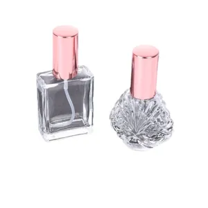 Portable 15ml glass perfume atomizers and spray bottles for travel cosmetics samples.