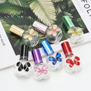 10ml Glas Parfumzerstäuber, bunte kosmetische Proben Leerflaschen mit süßem Schmetterling.