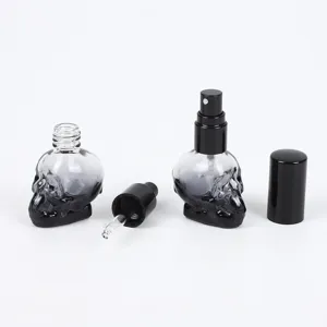 bottiglia di profumo ricaricabile in vetro teschio 8ml spruzzatore portatile olio