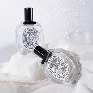 Atomizadores de perfume de vidrio de 30ml vacíos portátiles con etiquetas ovaladas viaje.