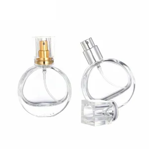 25ml flache runde Glas Parfüm leere Flasche tragbare Kosmetik Sprühflasche Abfüllung