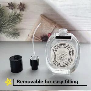 Botella atomizador de perfume de vidrio transparente de 30 ml con bomba para viajes.