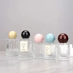 Portable Glass Perfume Atomizer Bottle Refillable Empty Scent Container With Round Ball Cap Travel Cosmetic Makeup