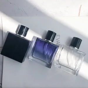 Τετράγωνα γυάλινα μπουκάλια αρώματος 30/50ml άδειες επαναγεμιζόμενες συσκευές καλλυντικών