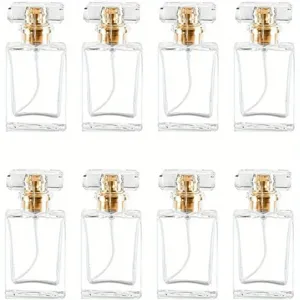 Glass Perfume Bottle Portable Refillable Cosmetic Liquid Dispenser Travel Scent Container Transparent Black Finish