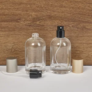 Γυάλινα βαζάκια αρώματος 50ml με μαύρες αντλίες ψεκασμού και καπάκια για ταξίδια.