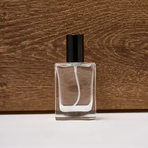Flacon atomiseur de parfum en verre clair, récipient de spray cosmétique rechargeable 30ml noir