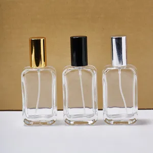 Transparent Glass Perfume Bottle Refillable Cosmetic Sample Container With Spray Pump And Cap For Travel Home Daily