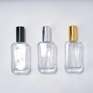 30ml clear glass empty perfume sample bottles with black silver gold pump sprayers for cosmetic use