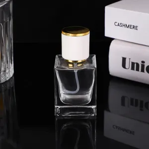 Klares quadratisches Glas Parfumflasche leer nachfullbar Sprüh Kosmetikbehälter 30ml